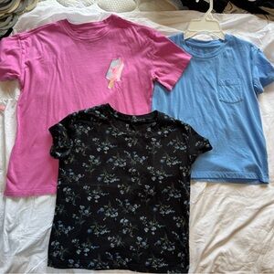 GAP Kids' Pink, Blue, and Black Tees Set